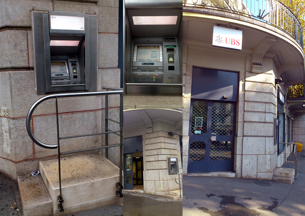 Le distributeur de la banque UBS à Ouchy, Lausanne