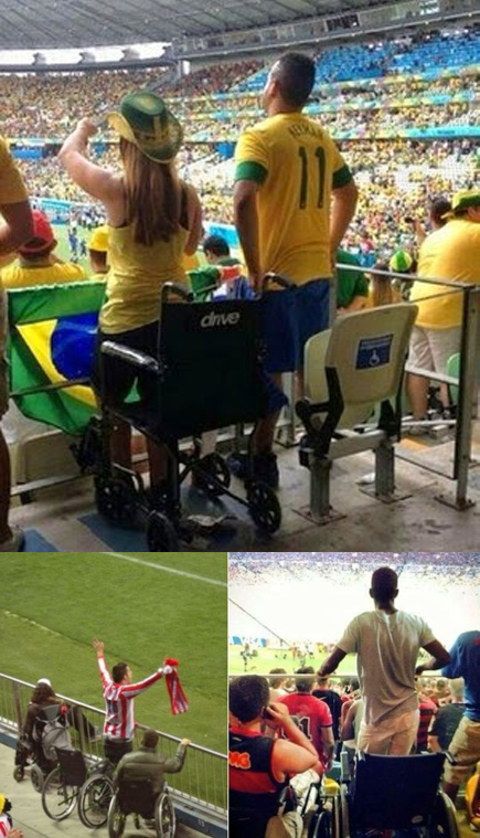 Abus des places reservees pour personnes handicapees ou non ? L'enquete est en cours au Mundial de Football 2014 au Bresil
